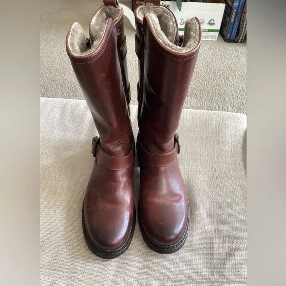 Frye Dark Brown Leather Boots 7 - Picture 1 of 12